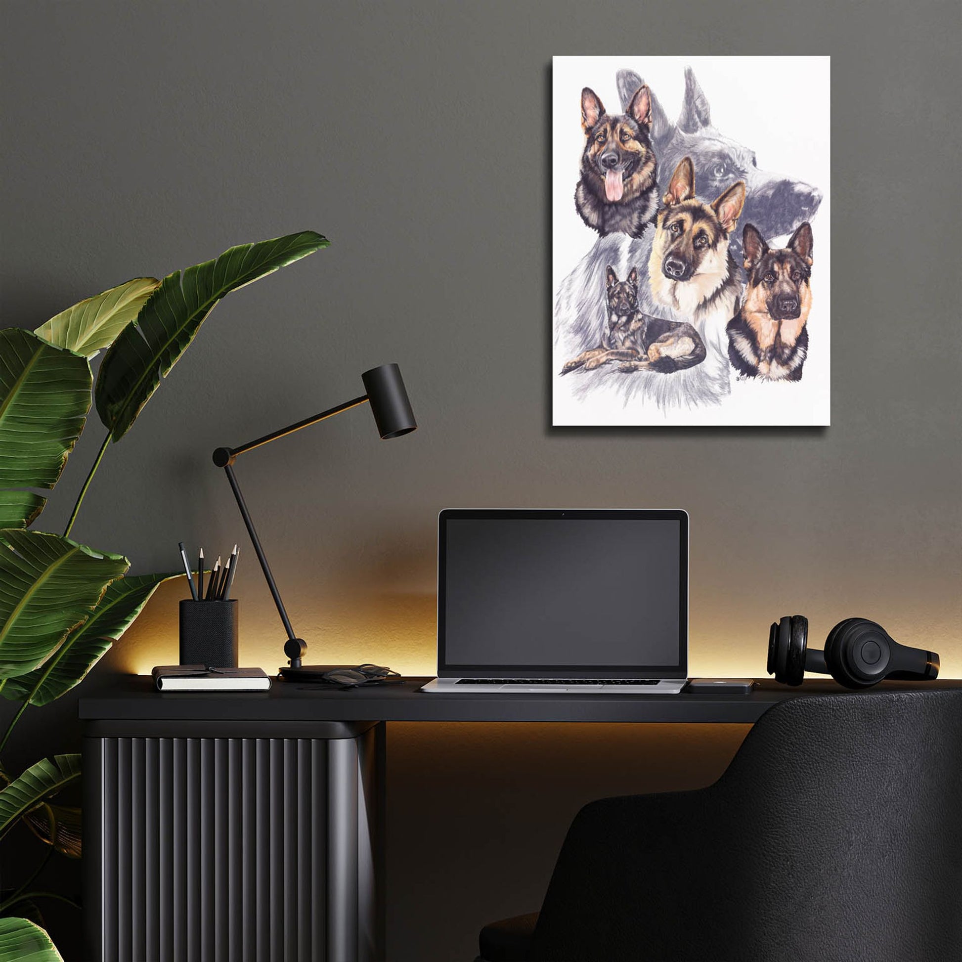 Epic Art 'German Shepard' by Barbara Keith, Acrylic Glass Wall Art,12x16