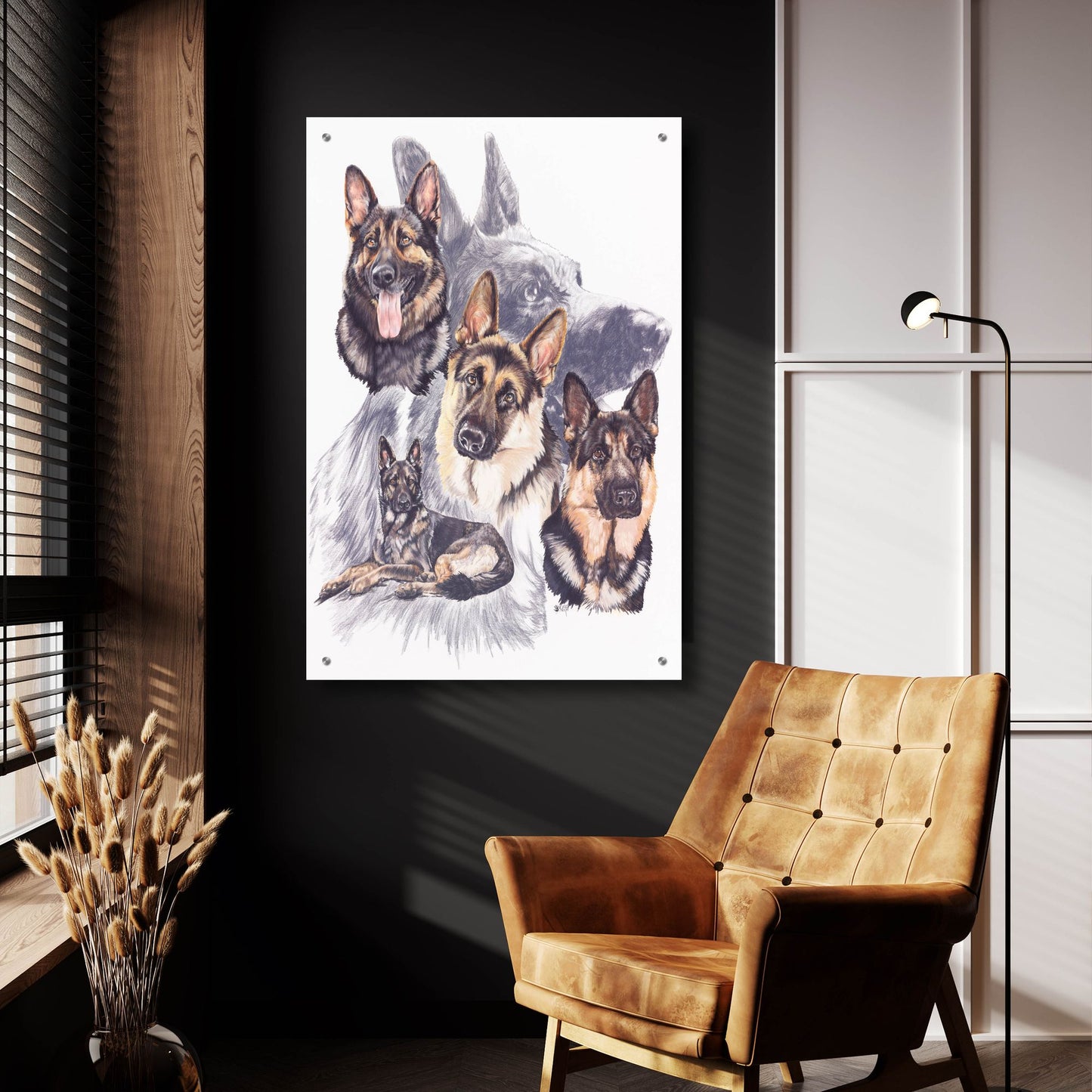 Epic Art 'German Shepard' by Barbara Keith, Acrylic Glass Wall Art,24x36