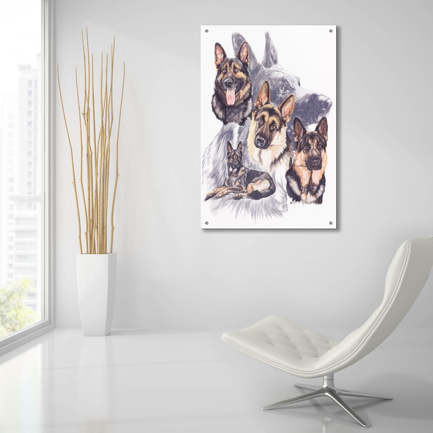 Epic Art 'German Shepard' by Barbara Keith, Acrylic Glass Wall Art,24x36