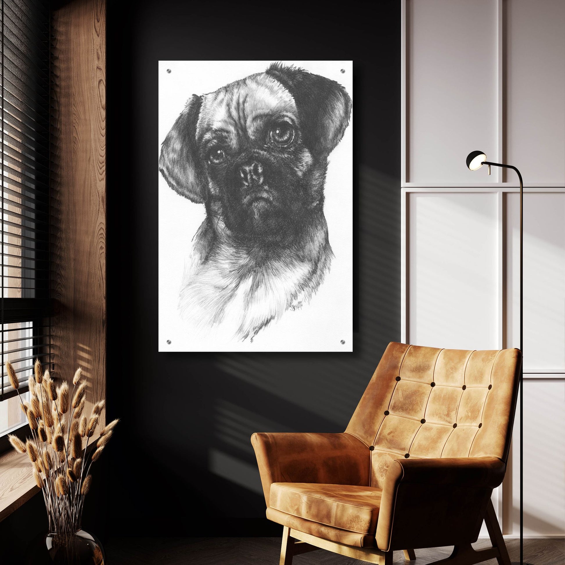 Epic Art 'Puggle' by Barbara Keith, Acrylic Glass Wall Art,24x36