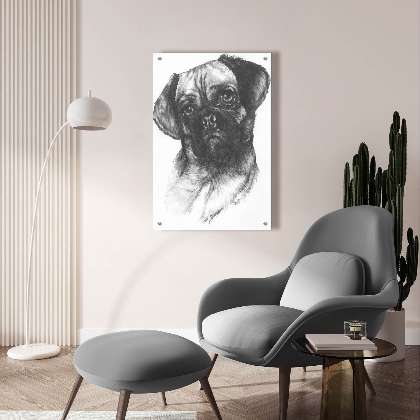 Epic Art 'Puggle' by Barbara Keith, Acrylic Glass Wall Art,24x36