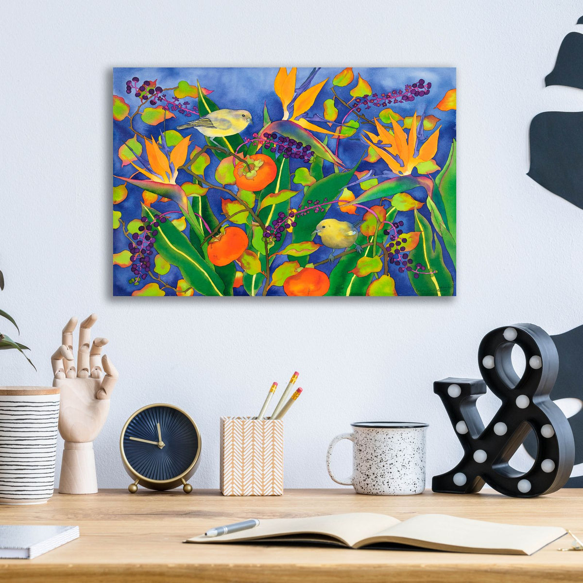 Amakihi Delight by Carissa Luminess - 16x12 acrylic wall art in a room
