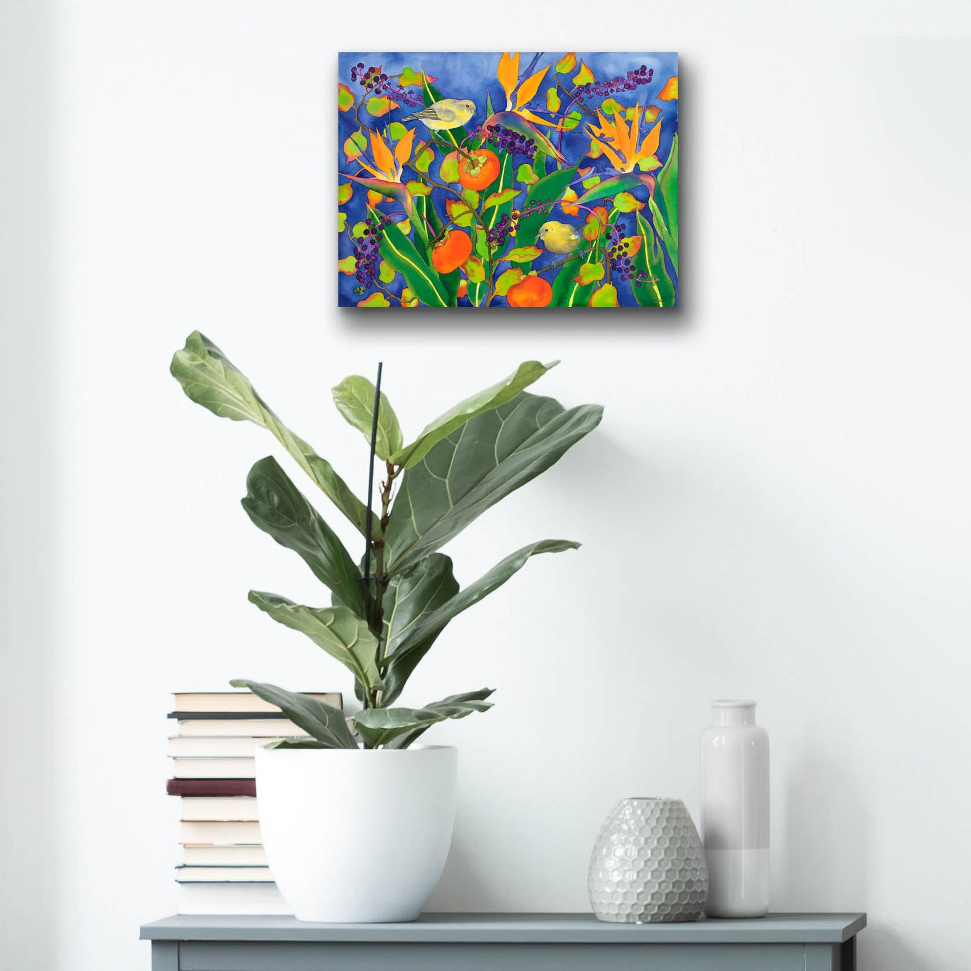 Epic Art 'Amakihi Delight' by Carissa Luminess, Acrylic Glass Wall Art,16x12