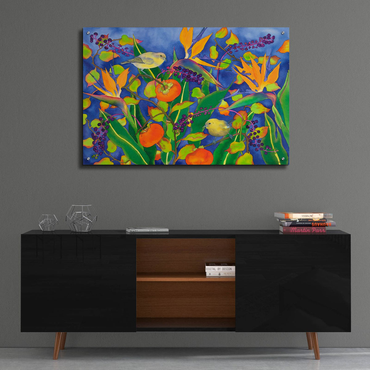Amakihi Delight by Carissa Luminess - 36x24 acrylic wall art in a room