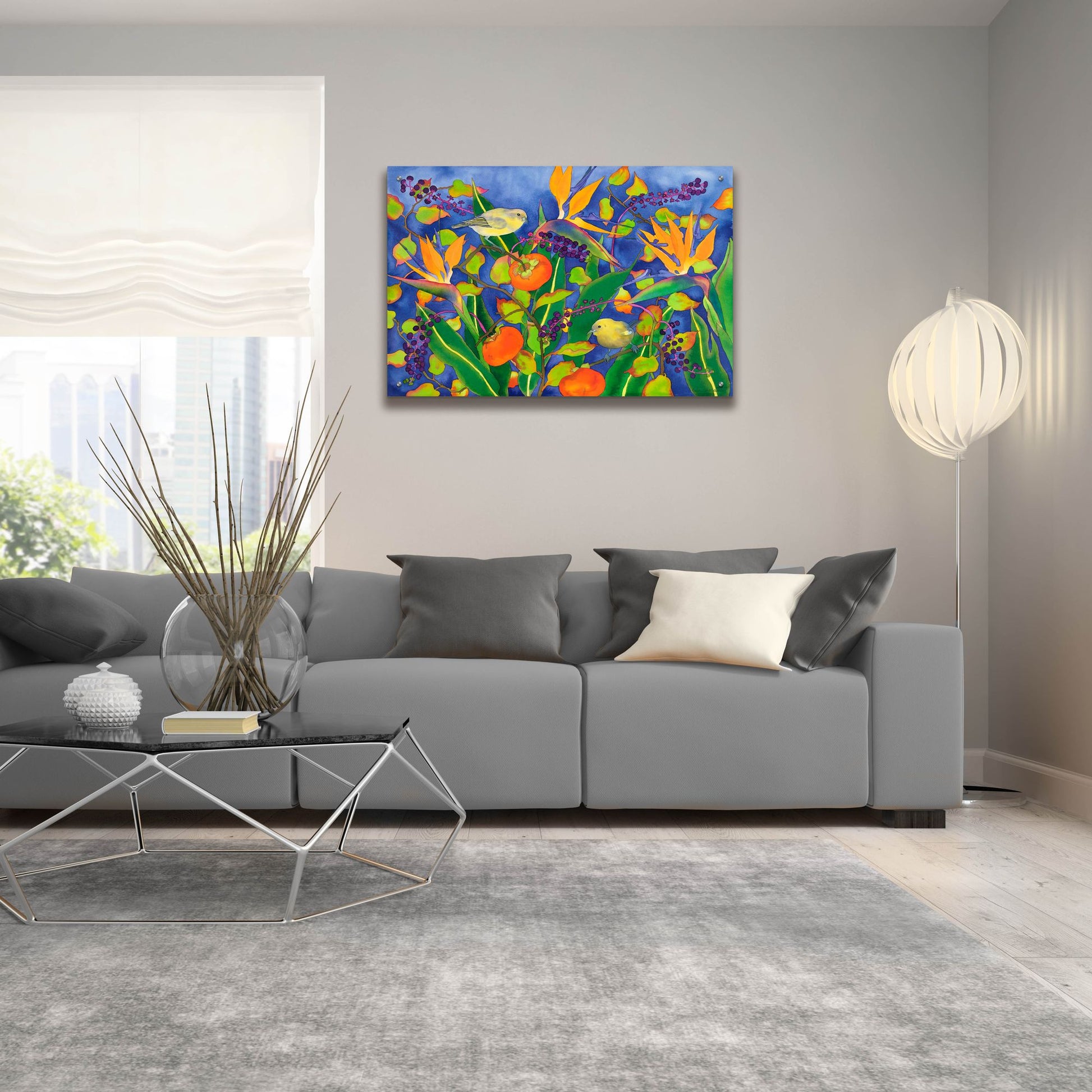 Epic Art 'Amakihi Delight' by Carissa Luminess, Acrylic Glass Wall Art,36x24