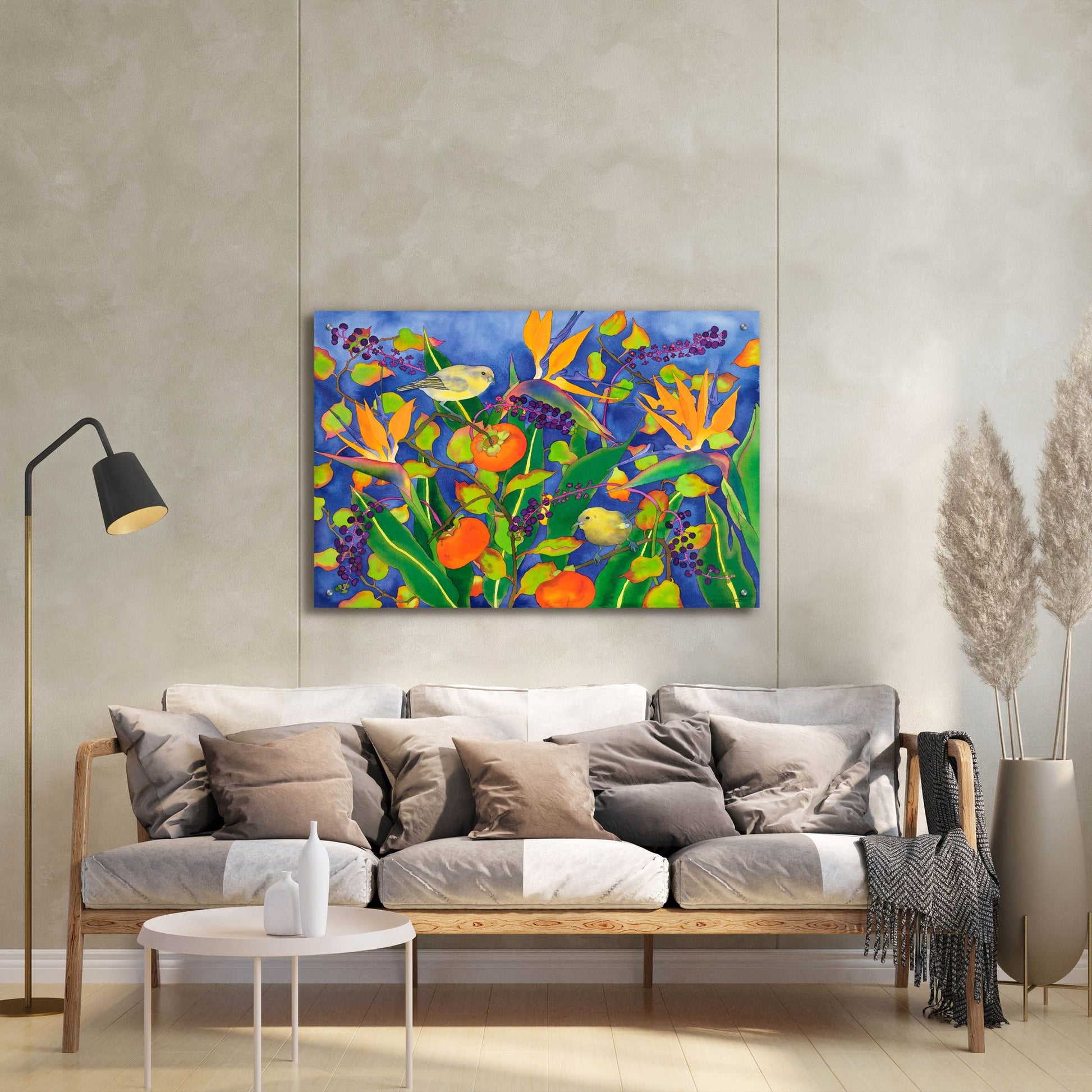 Epic Art 'Amakihi Delight' by Carissa Luminess, Acrylic Glass Wall Art,36x24