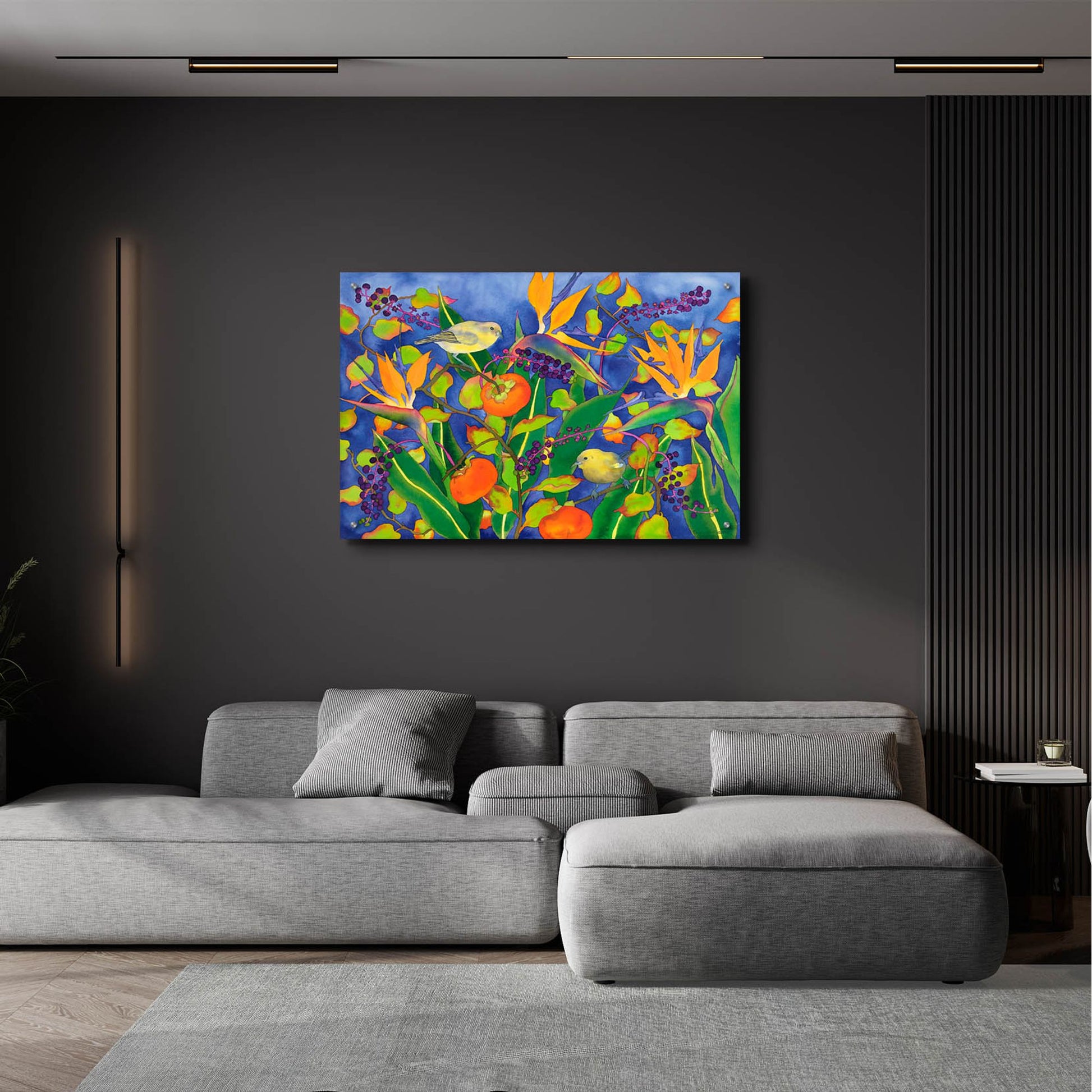 Epic Art 'Amakihi Delight' by Carissa Luminess, Acrylic Glass Wall Art,36x24