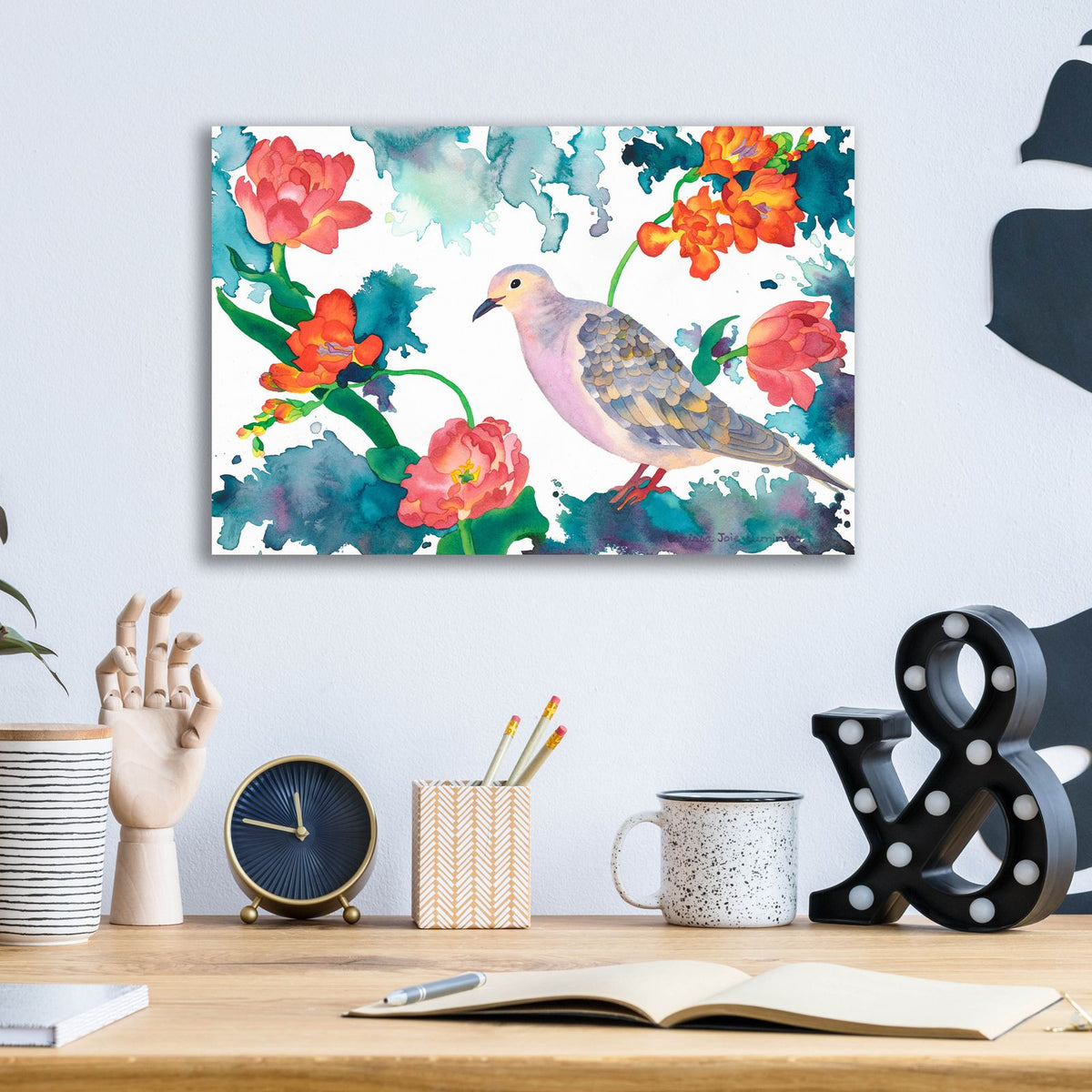 Peace Dove by Carissa Luminess - 16x12 acrylic wall art in a room