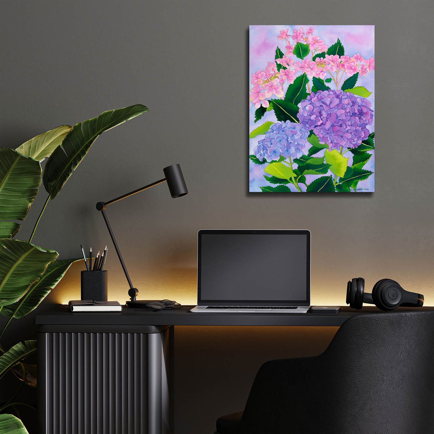 Epic Art 'Hydrangea Wonder' by Carissa Luminess, Acrylic Glass Wall Art,12x16