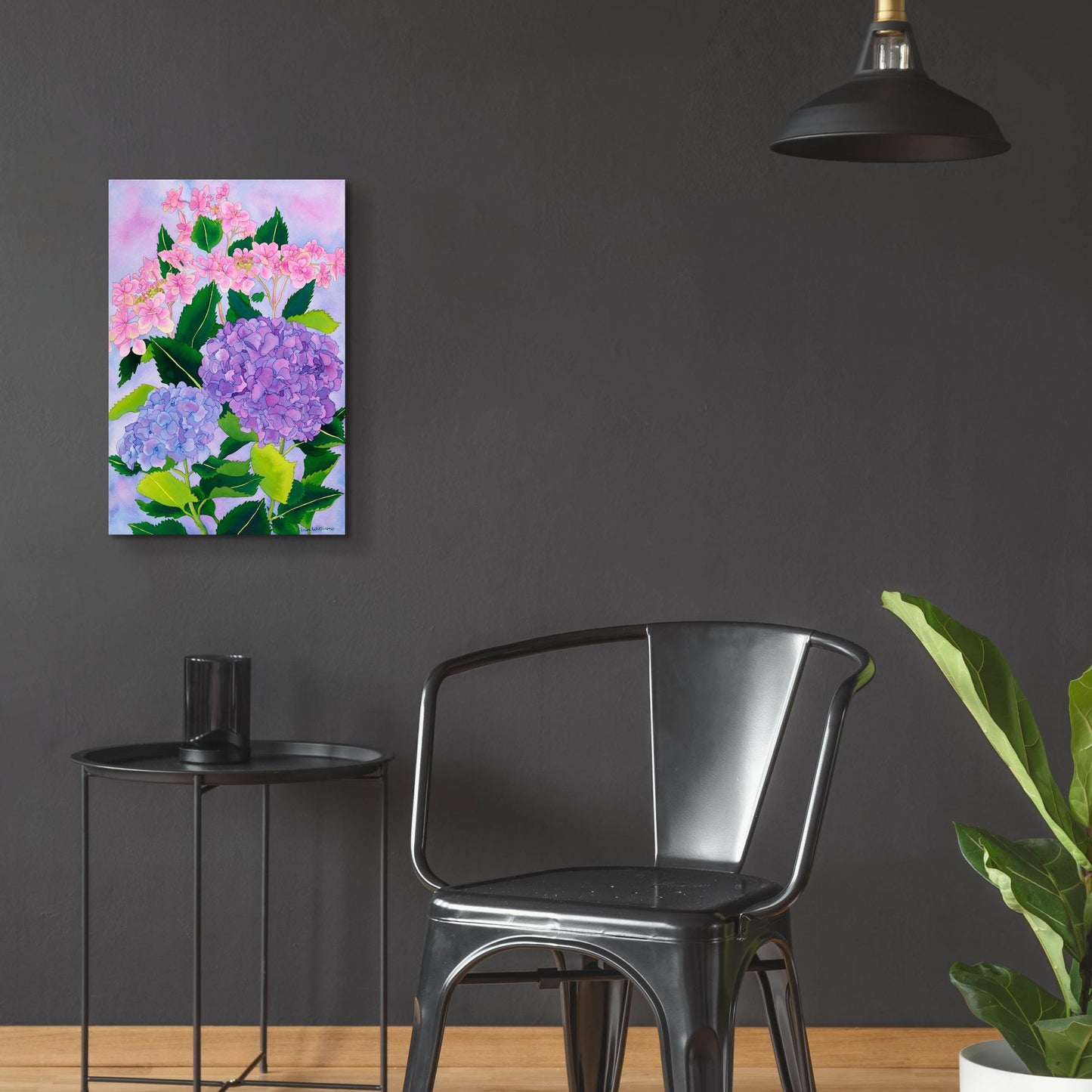 Epic Art 'Hydrangea Wonder' by Carissa Luminess, Acrylic Glass Wall Art,16x24