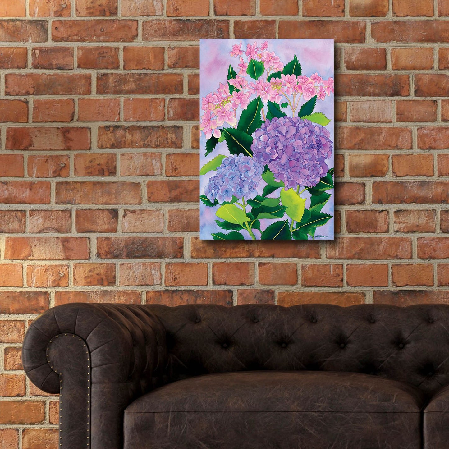 Epic Art 'Hydrangea Wonder' by Carissa Luminess, Acrylic Glass Wall Art,16x24