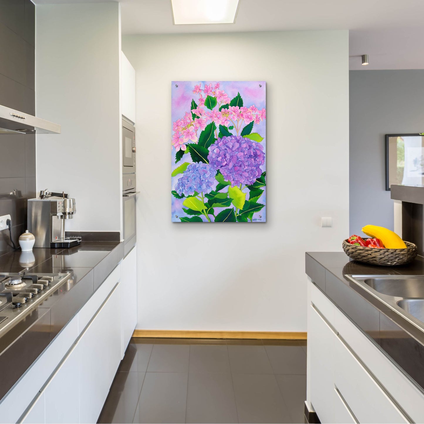 Epic Art 'Hydrangea Wonder' by Carissa Luminess, Acrylic Glass Wall Art,24x36