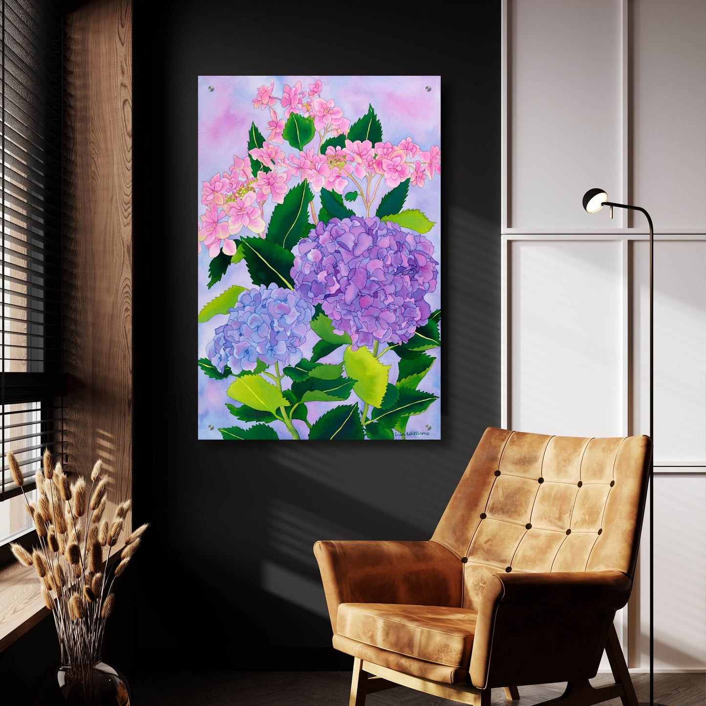 Epic Art 'Hydrangea Wonder' by Carissa Luminess, Acrylic Glass Wall Art,24x36