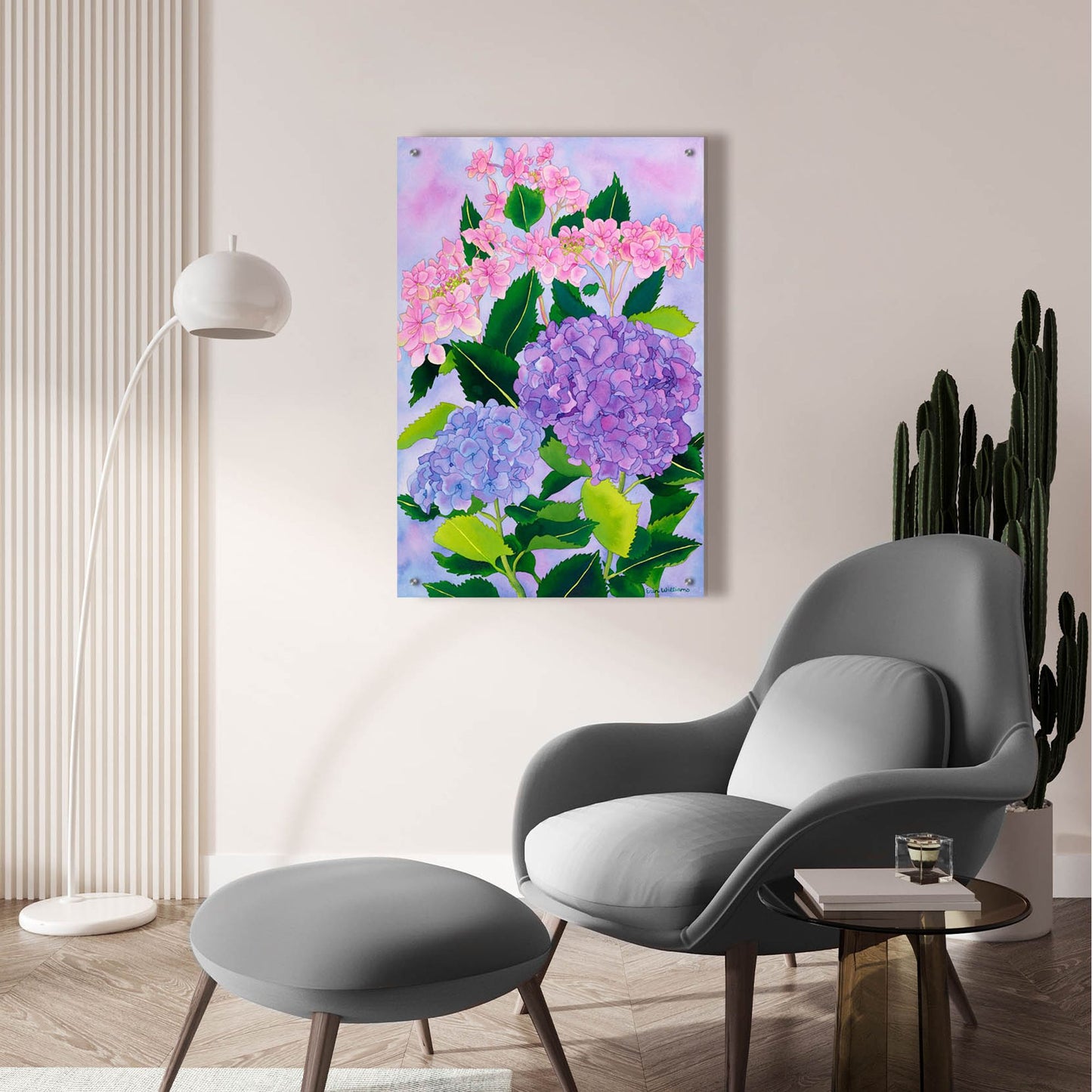 Epic Art 'Hydrangea Wonder' by Carissa Luminess, Acrylic Glass Wall Art,24x36