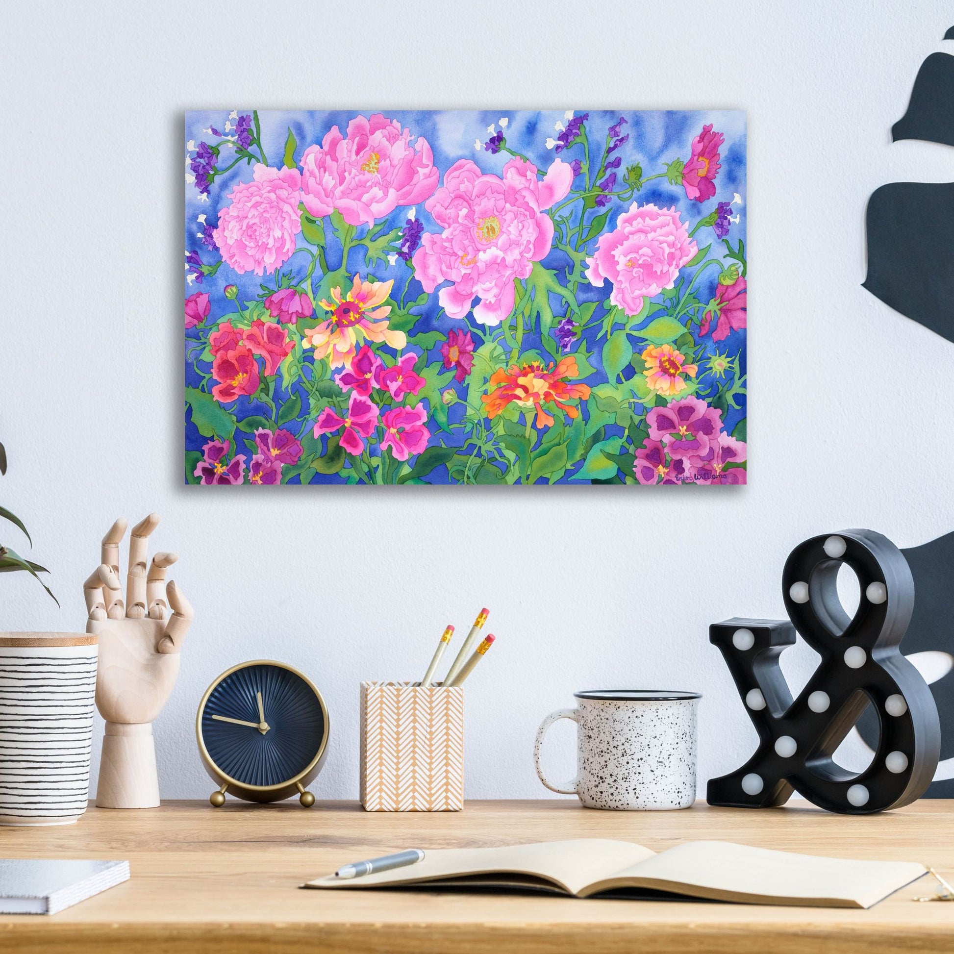 Epic Art 'Peony Magic' by Carissa Luminess, Acrylic Glass Wall Art,16x12