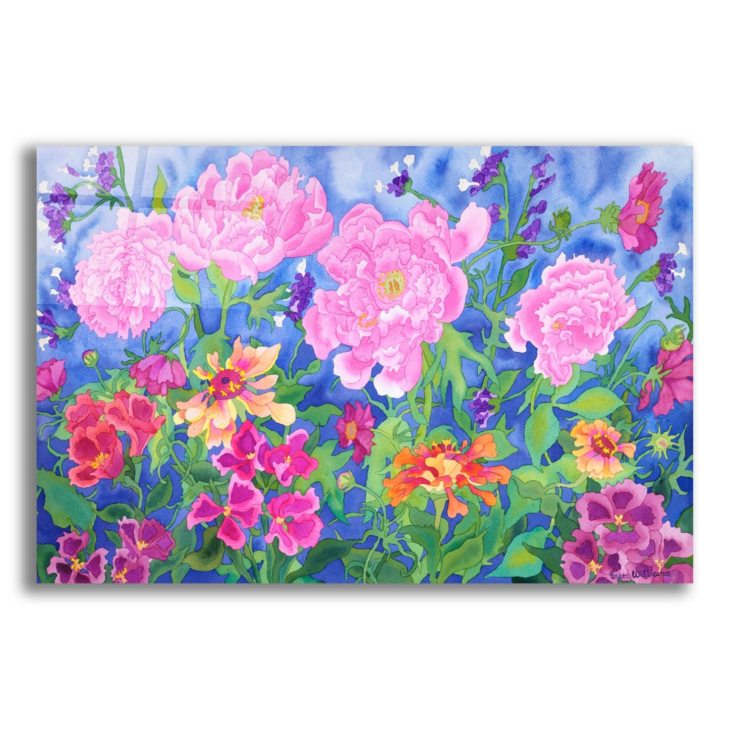 Epic Art 'Peony Magic' by Carissa Luminess, Acrylic Glass Wall Art,16x12