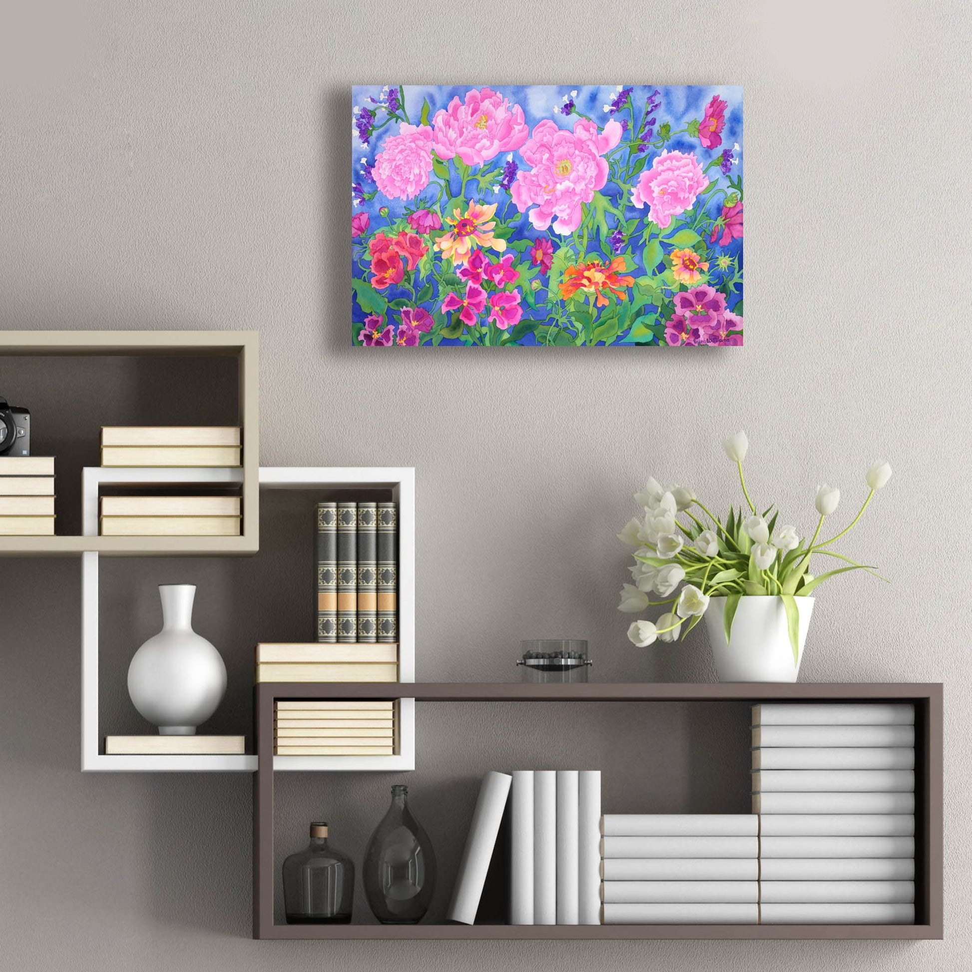 Epic Art 'Peony Magic' by Carissa Luminess, Acrylic Glass Wall Art,24x16