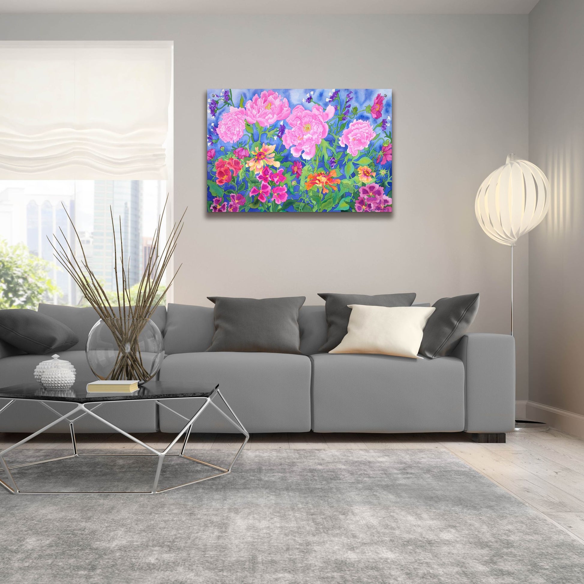 Epic Art 'Peony Magic' by Carissa Luminess, Acrylic Glass Wall Art,36x24