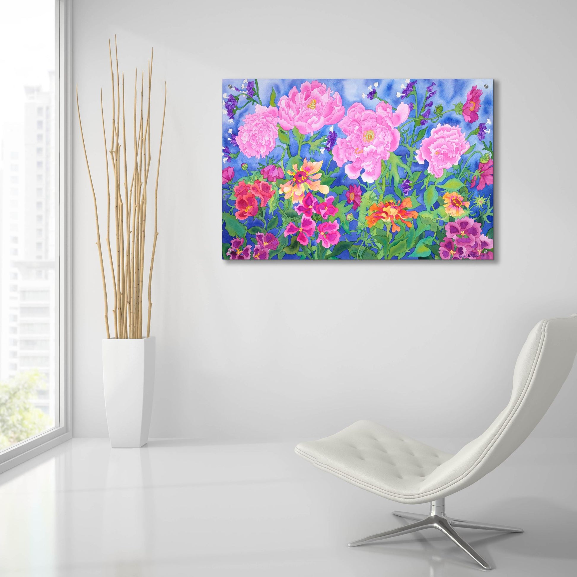 Epic Art 'Peony Magic' by Carissa Luminess, Acrylic Glass Wall Art,36x24