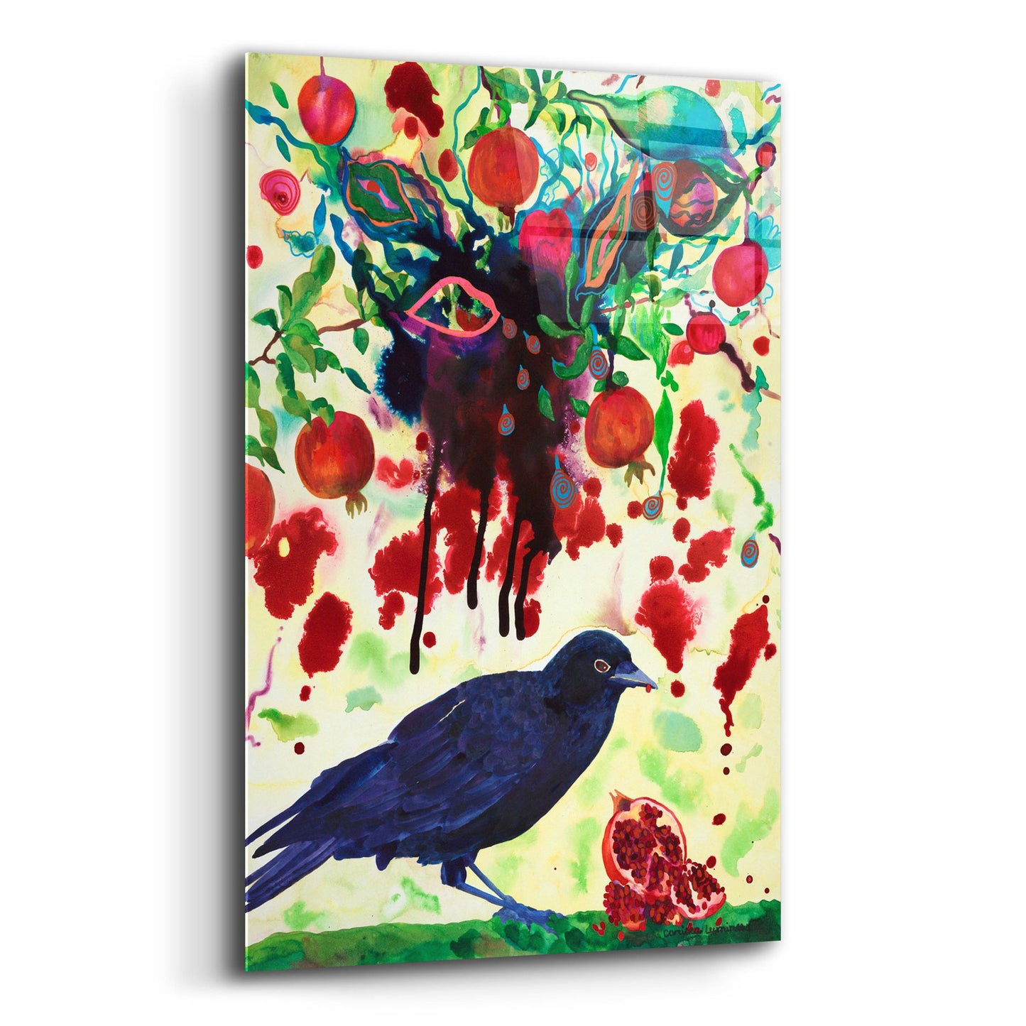 Epic Art 'Crow' by Carissa Luminess, Acrylic Glass Wall Art,12x16