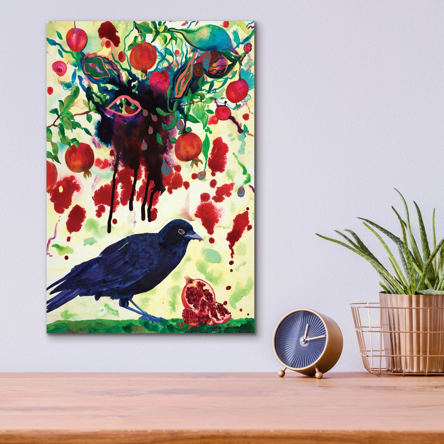 Epic Art 'Crow' by Carissa Luminess, Acrylic Glass Wall Art,12x16