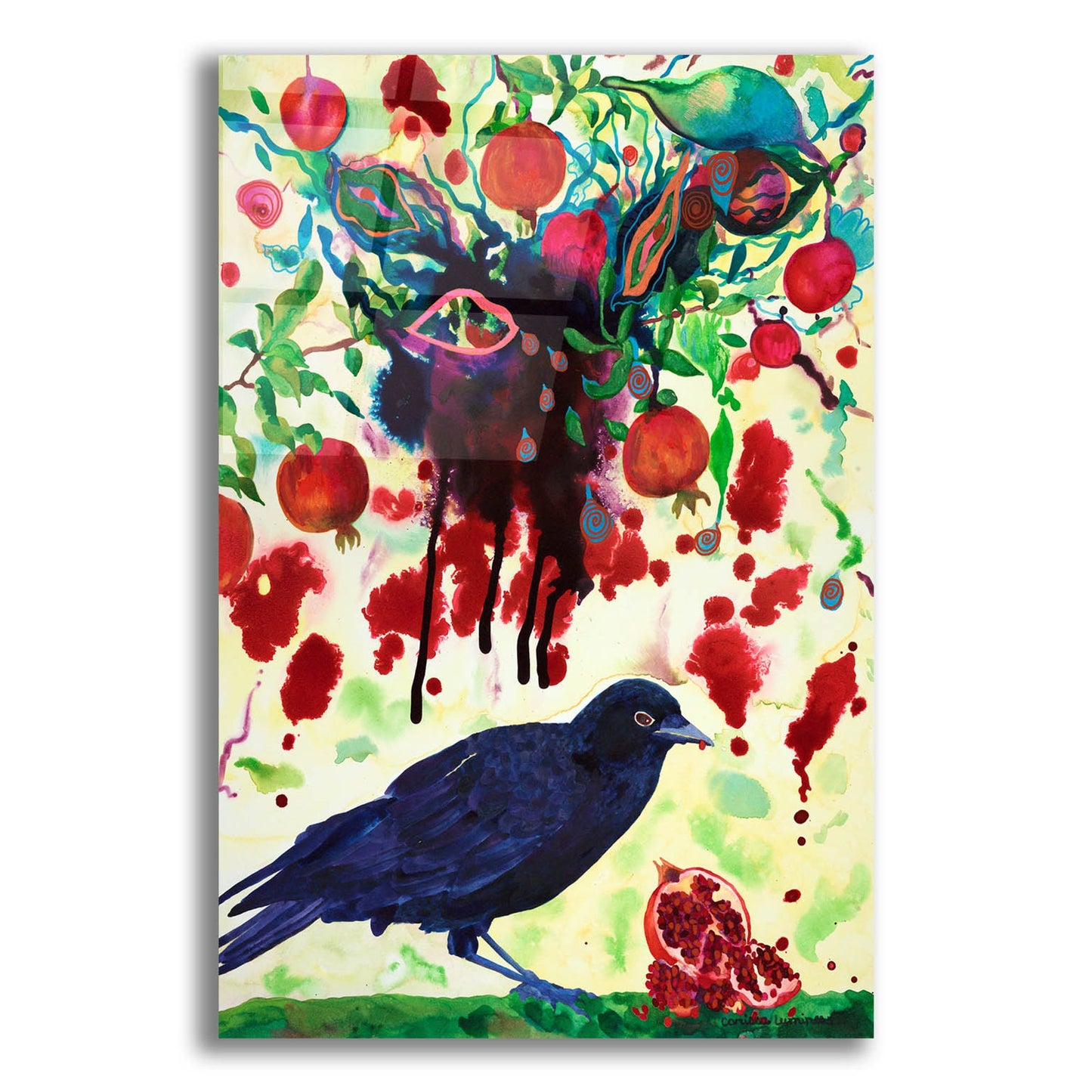 Epic Art 'Crow' by Carissa Luminess, Acrylic Glass Wall Art,12x16