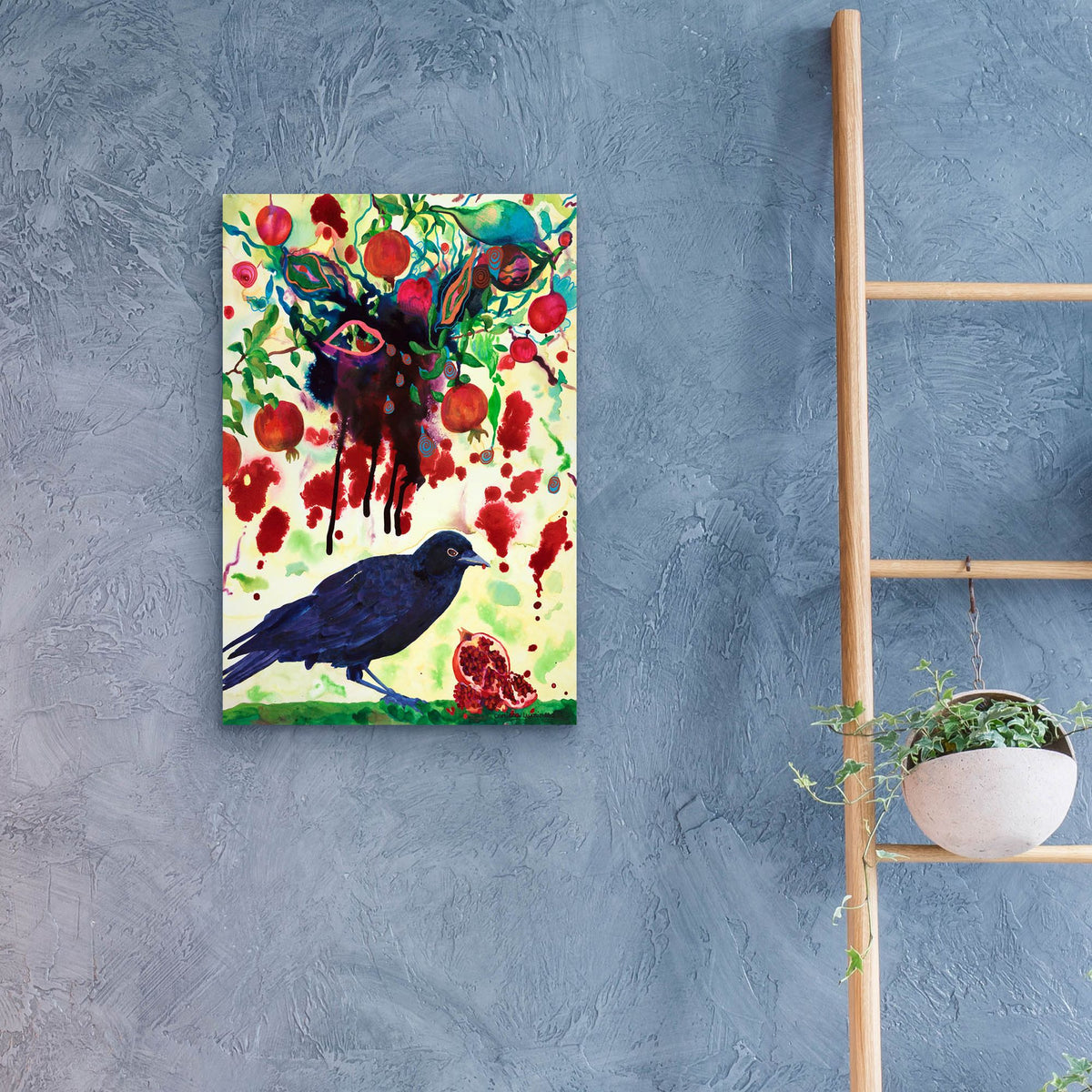 Epic Art 'Crow' by Carissa Luminess, Acrylic Glass Wall Art,16x24