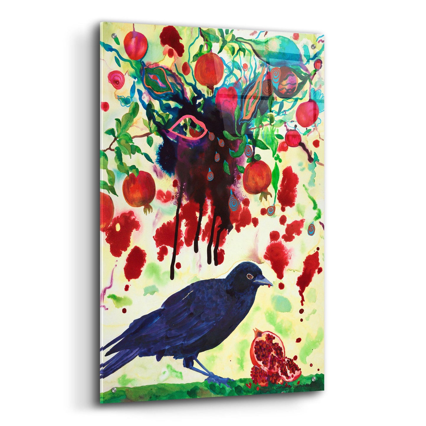 Epic Art 'Crow' by Carissa Luminess, Acrylic Glass Wall Art,24x36