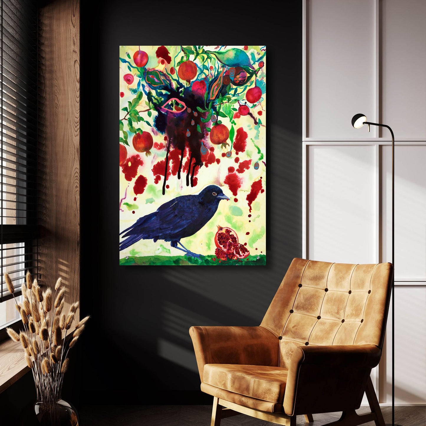 Epic Art 'Crow' by Carissa Luminess, Acrylic Glass Wall Art,24x36