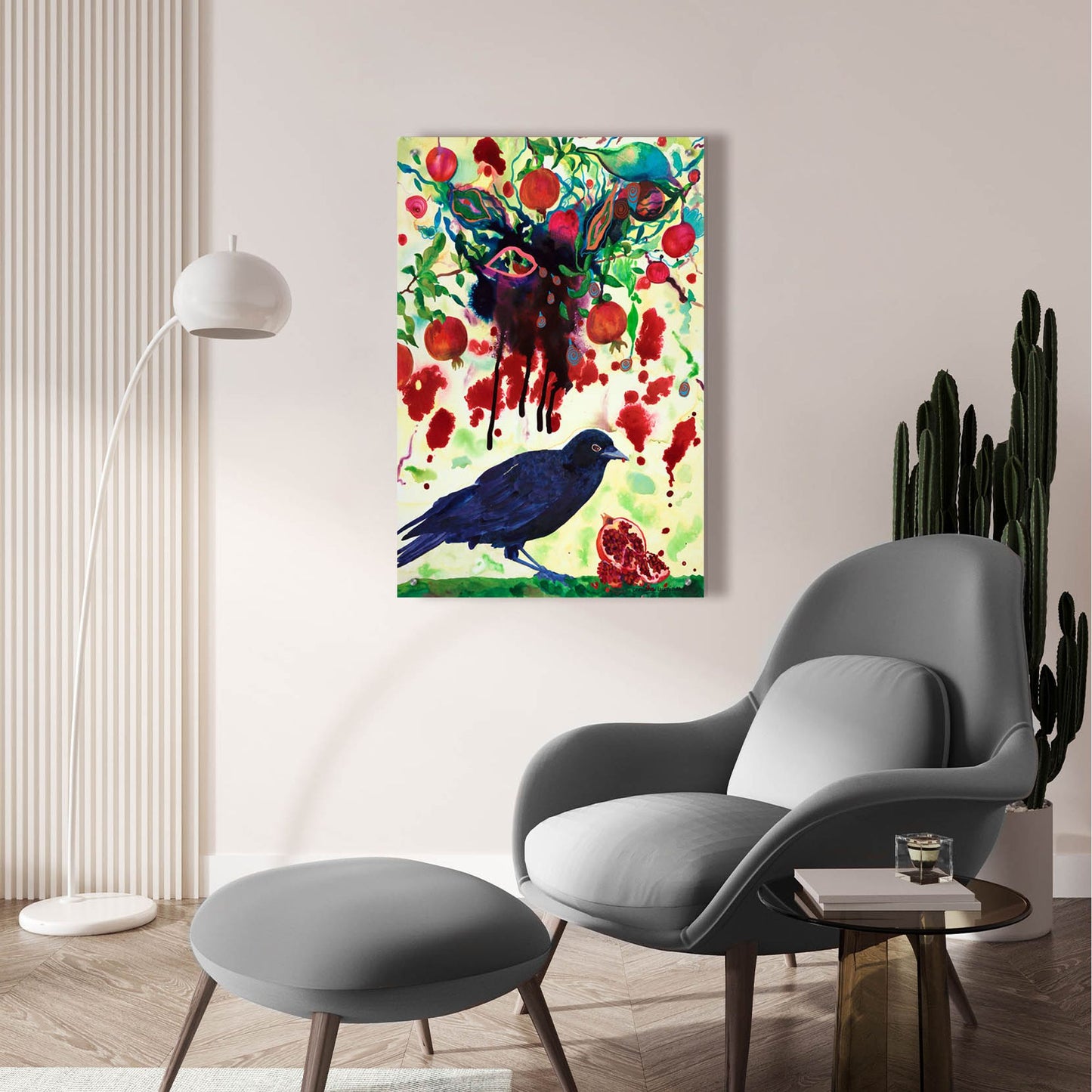 Epic Art 'Crow' by Carissa Luminess, Acrylic Glass Wall Art,24x36