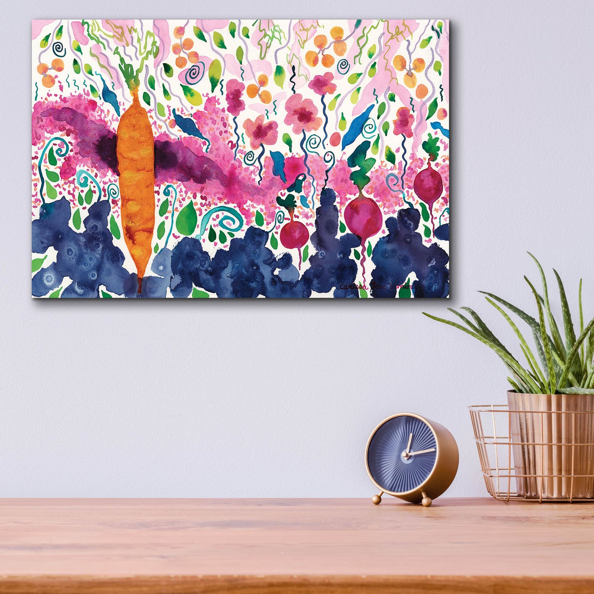 Epic Art 'Ode to a Carrot' by Carissa Luminess, Acrylic Glass Wall Art,16x12