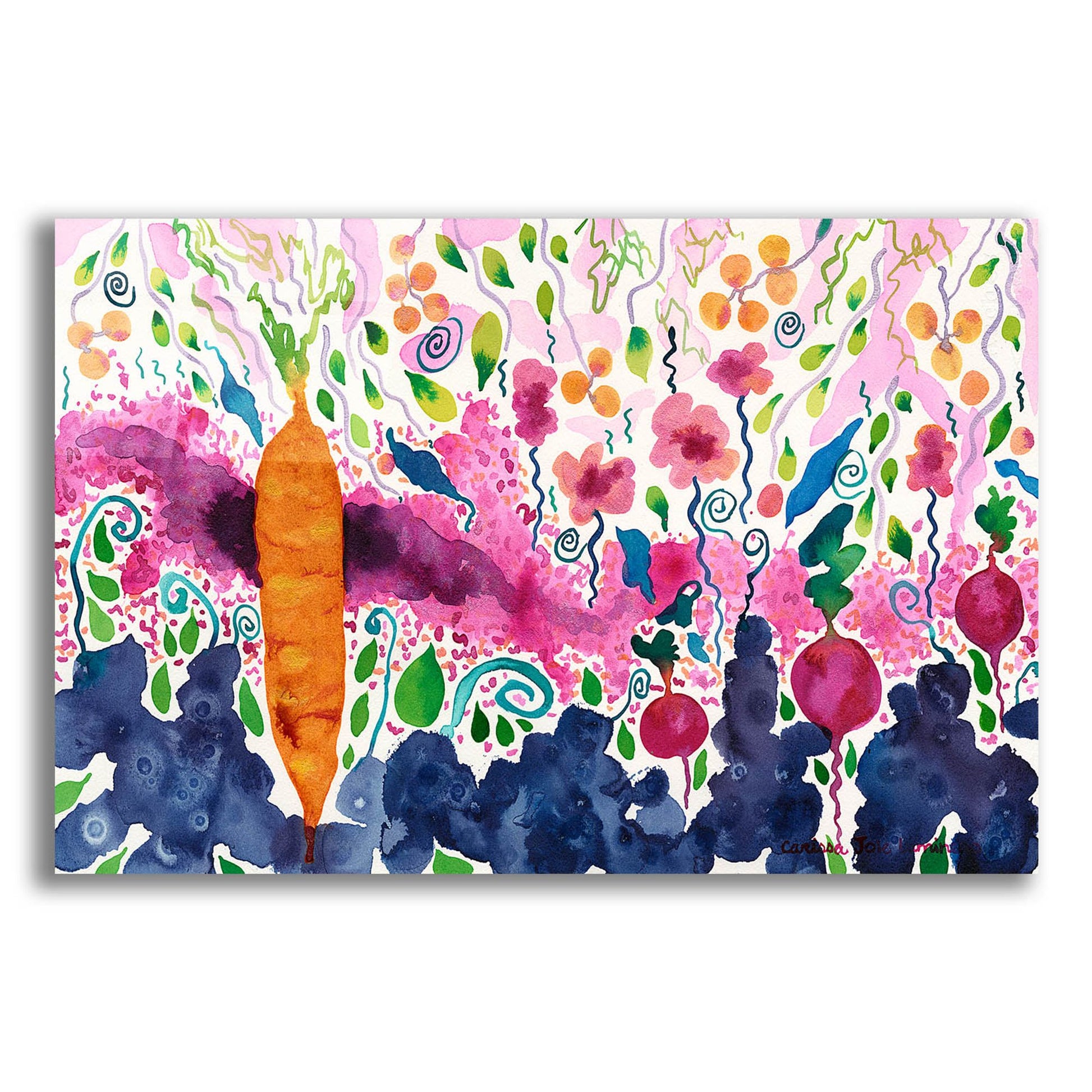 Epic Art 'Ode to a Carrot' by Carissa Luminess, Acrylic Glass Wall Art,16x12