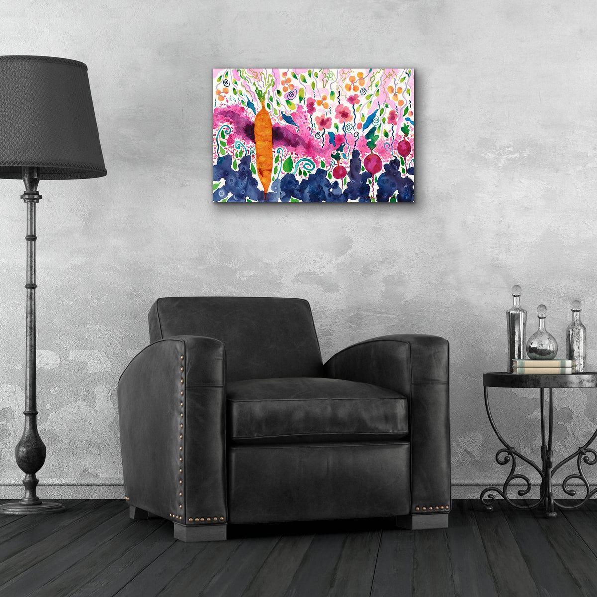 Ode to a Carrot by Carissa Luminess - 24x16 acrylic wall art in a room