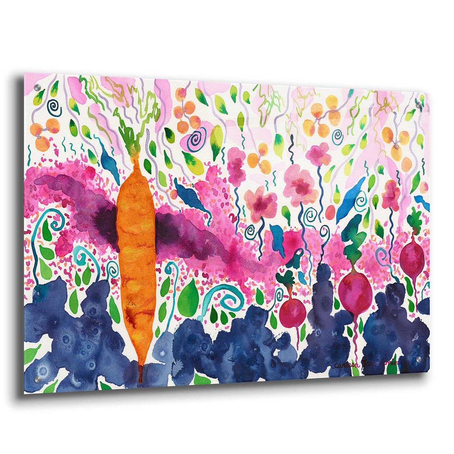 Epic Art 'Ode to a Carrot' by Carissa Luminess, Acrylic Glass Wall Art,36x24