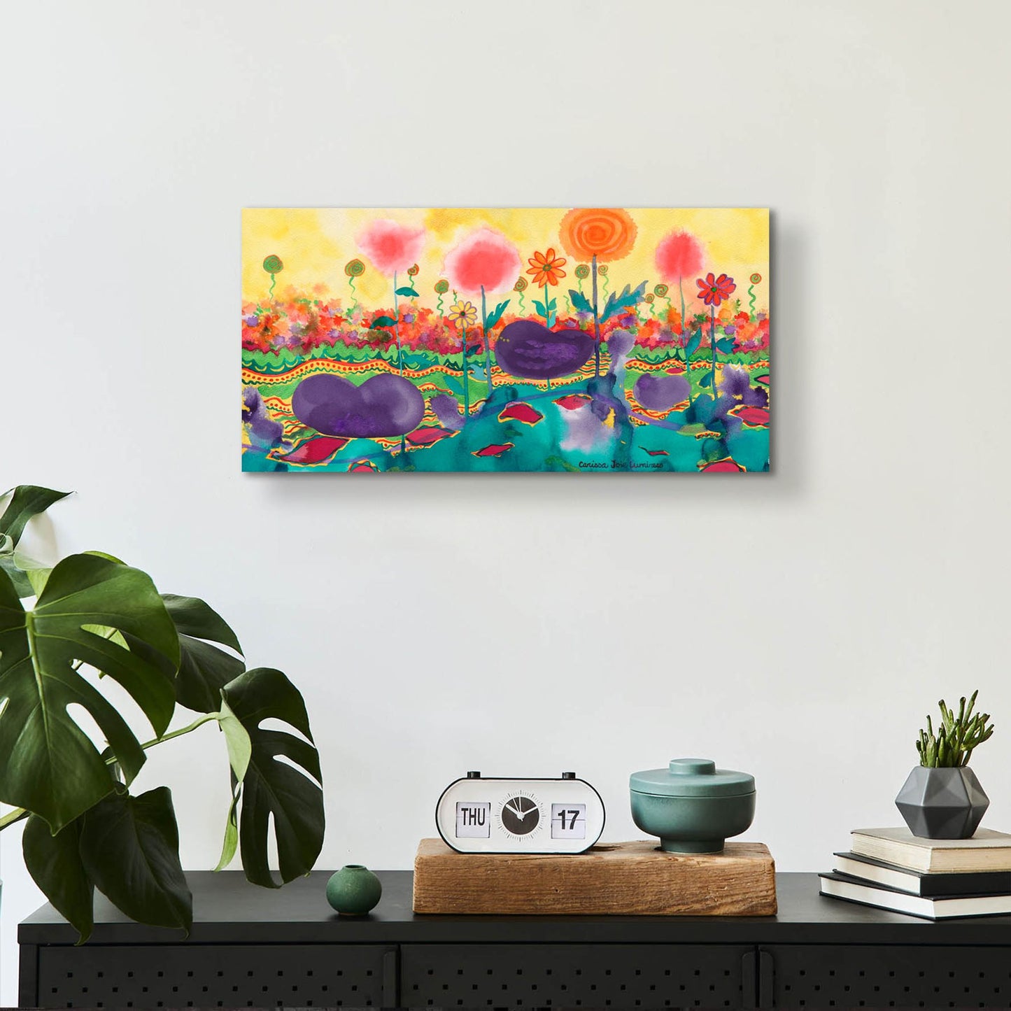 Epic Art 'The Field' by Carissa Luminess, Acrylic Glass Wall Art,24x12