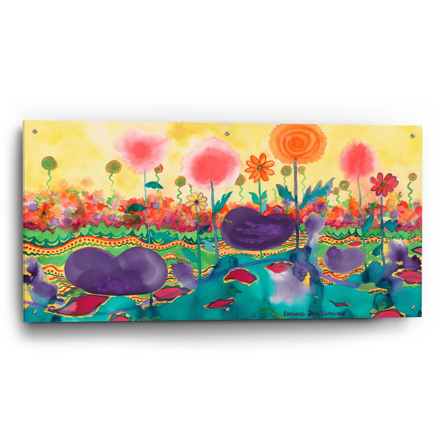 Epic Art 'The Field' by Carissa Luminess, Acrylic Glass Wall Art,48x24