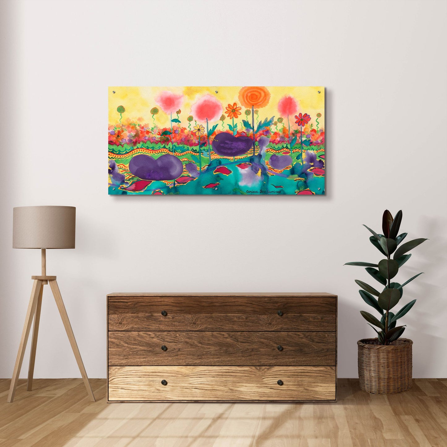 Epic Art 'The Field' by Carissa Luminess, Acrylic Glass Wall Art,48x24