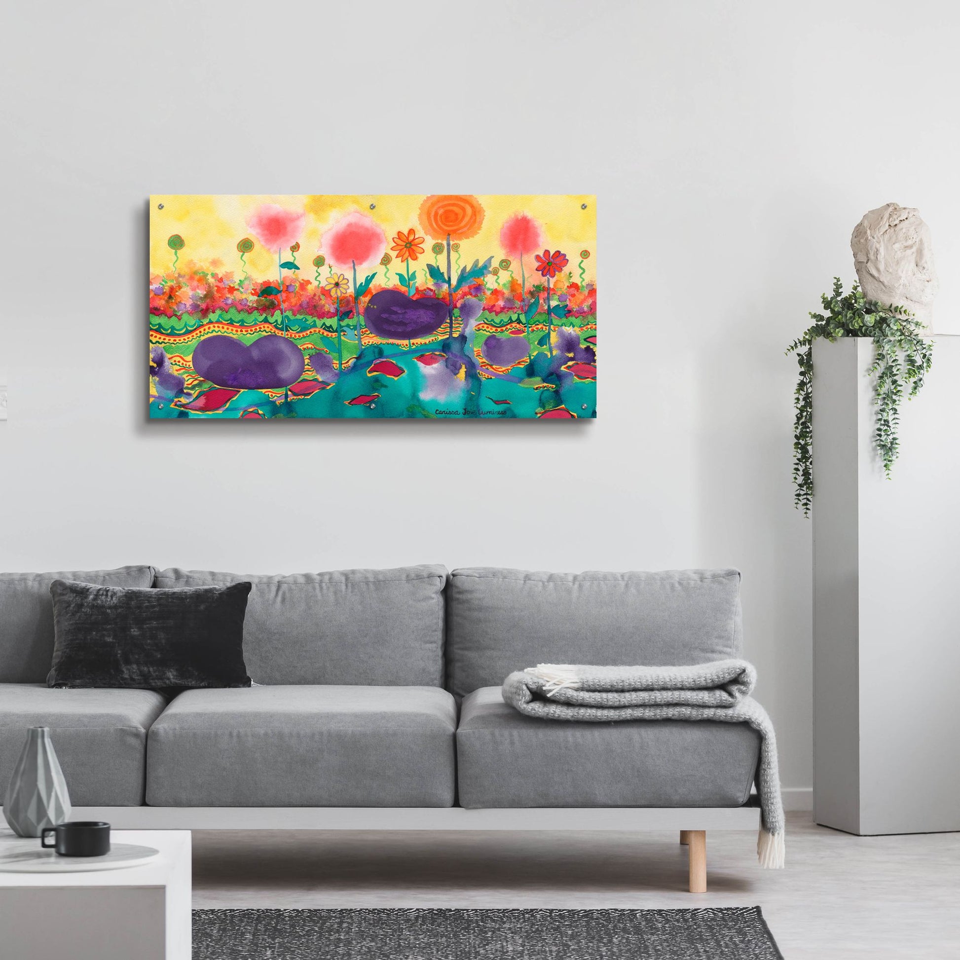 Epic Art 'The Field' by Carissa Luminess, Acrylic Glass Wall Art,48x24