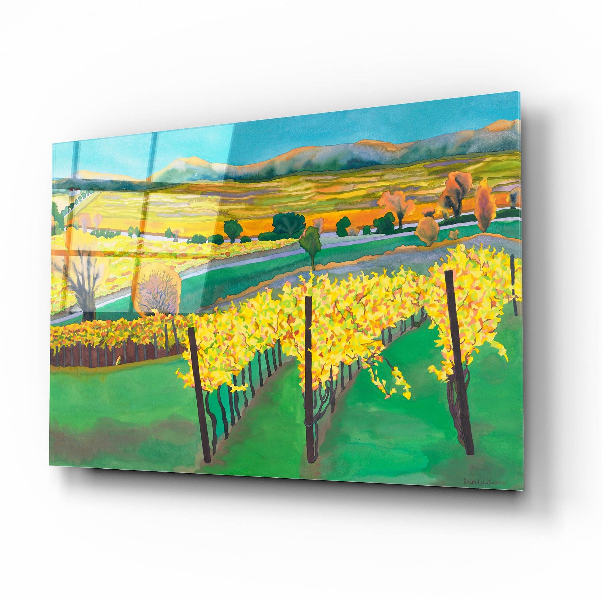 Epic Art 'Autumn Vineyard' by Carissa Luminess, Acrylic Glass Wall Art,16x12