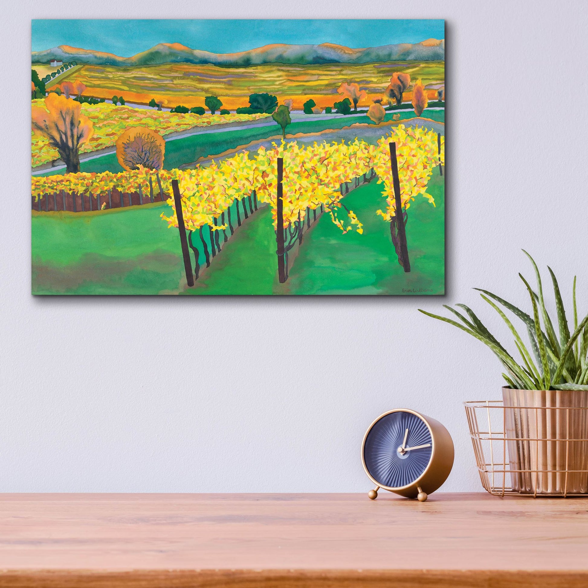 Epic Art 'Autumn Vineyard' by Carissa Luminess, Acrylic Glass Wall Art,16x12