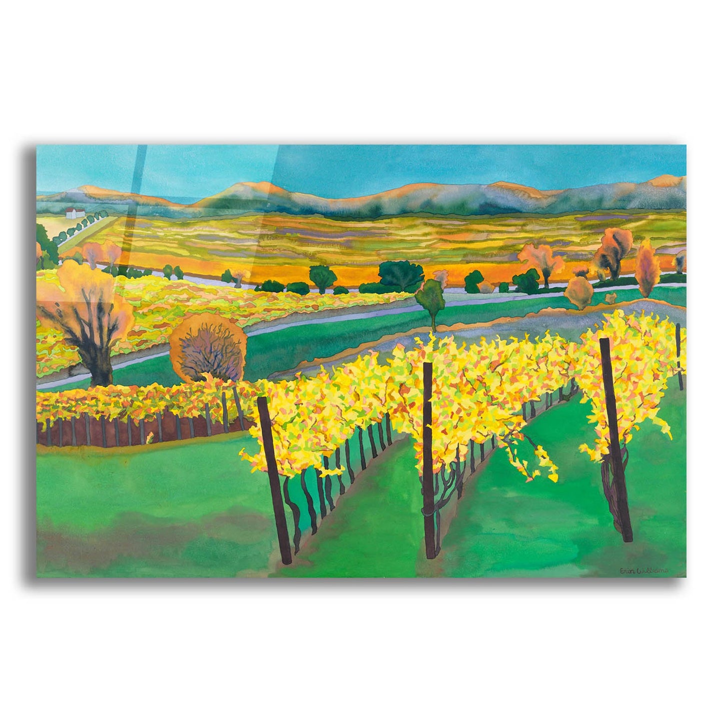 Epic Art 'Autumn Vineyard' by Carissa Luminess, Acrylic Glass Wall Art,16x12