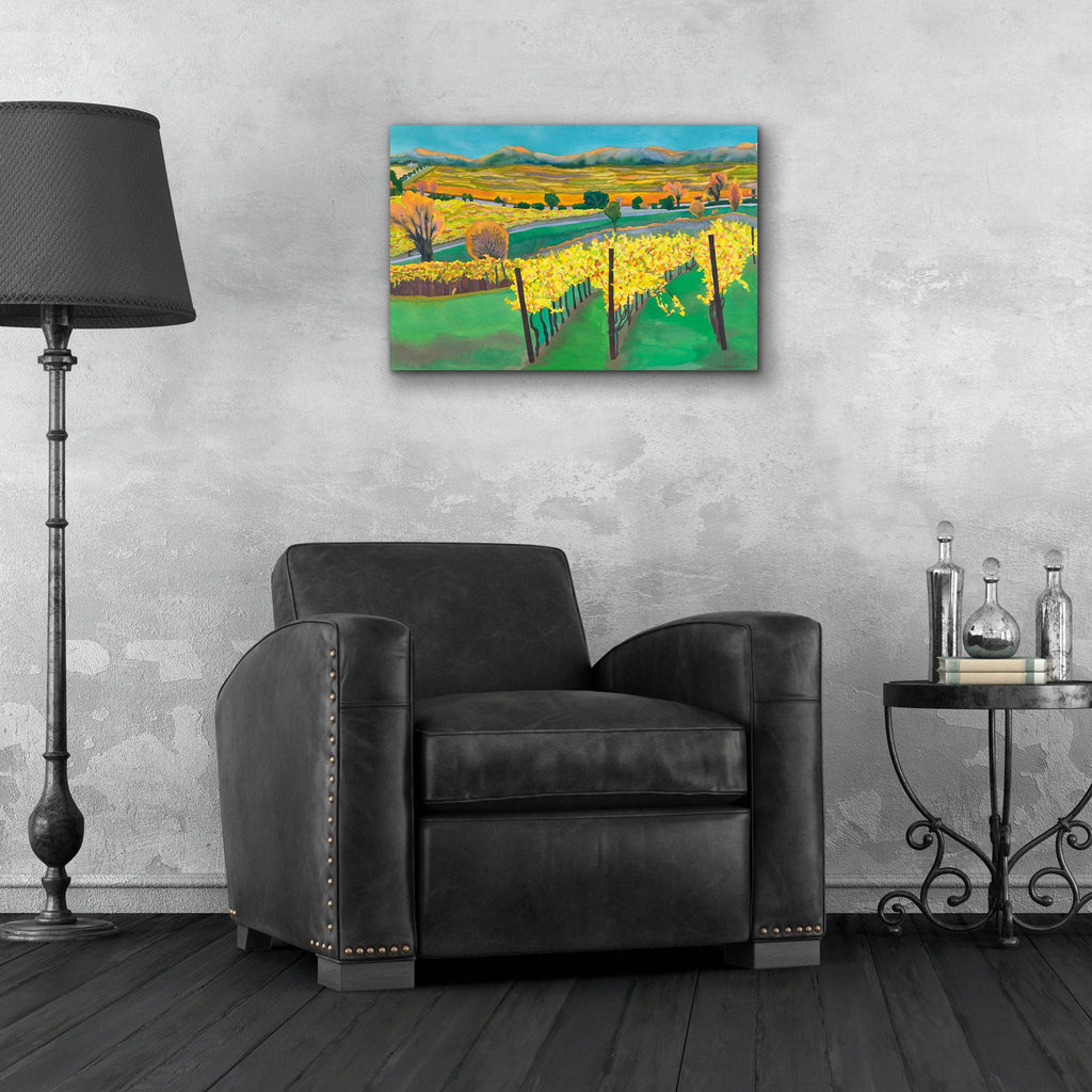Autumn Vineyard by Carissa Luminess - 24x16 acrylic wall art in a room