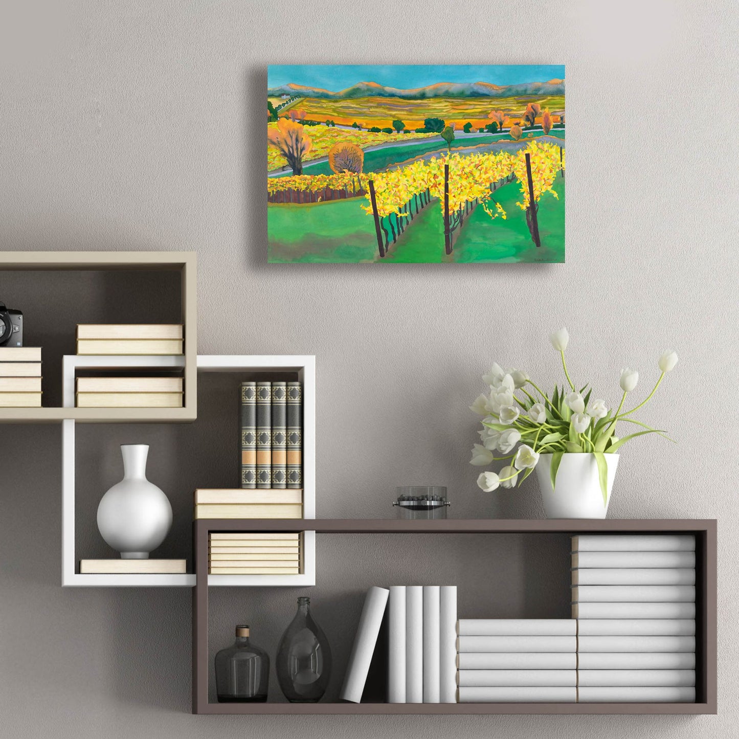 Epic Art 'Autumn Vineyard' by Carissa Luminess, Acrylic Glass Wall Art,24x16