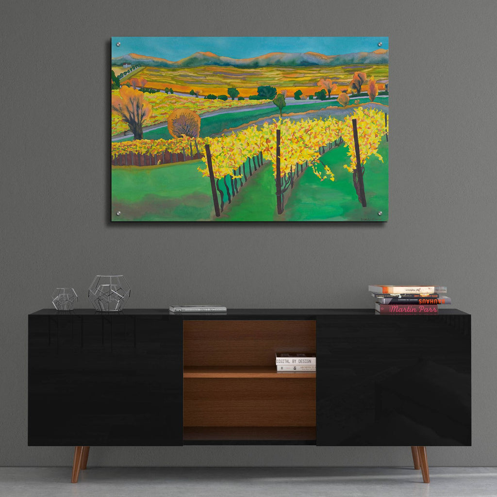 Autumn Vineyard by Carissa Luminess - 36x24 acrylic wall art in a room