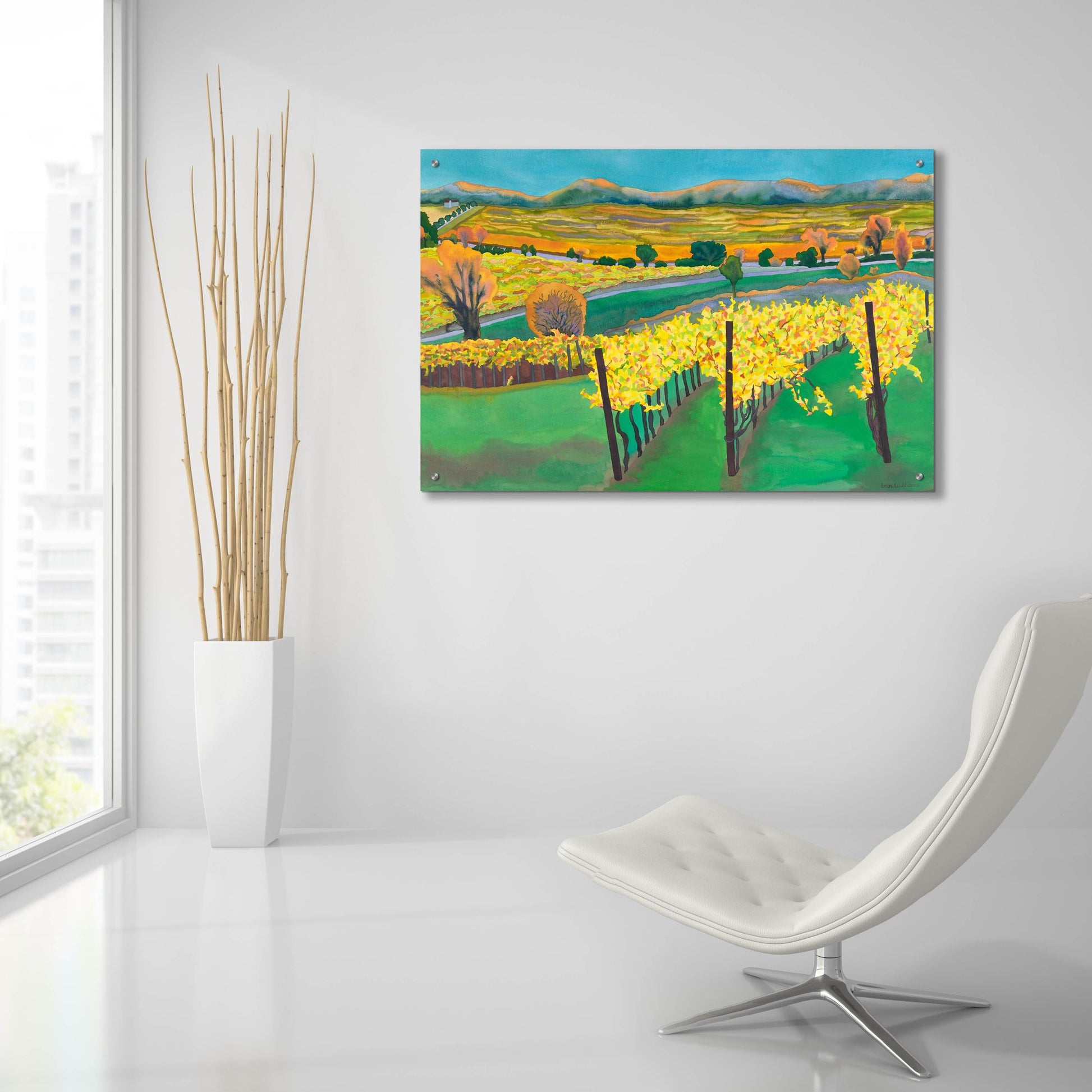 Epic Art 'Autumn Vineyard' by Carissa Luminess, Acrylic Glass Wall Art,36x24