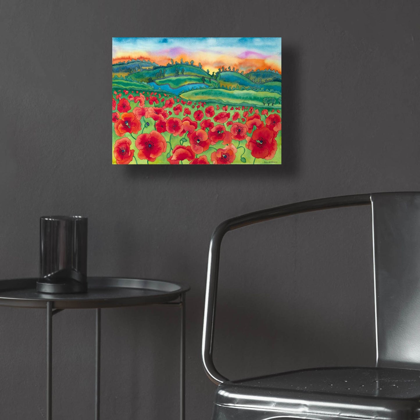 Epic Art 'Magical Poppy Field' by Carissa Luminess, Acrylic Glass Wall Art,16x12