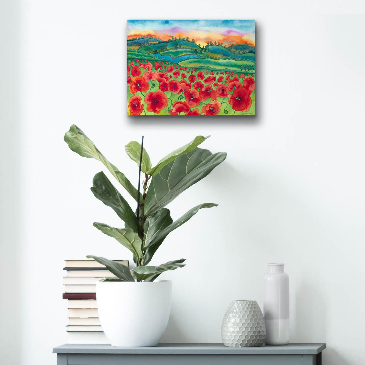 Epic Art 'Magical Poppy Field' by Carissa Luminess, Acrylic Glass Wall Art,16x12