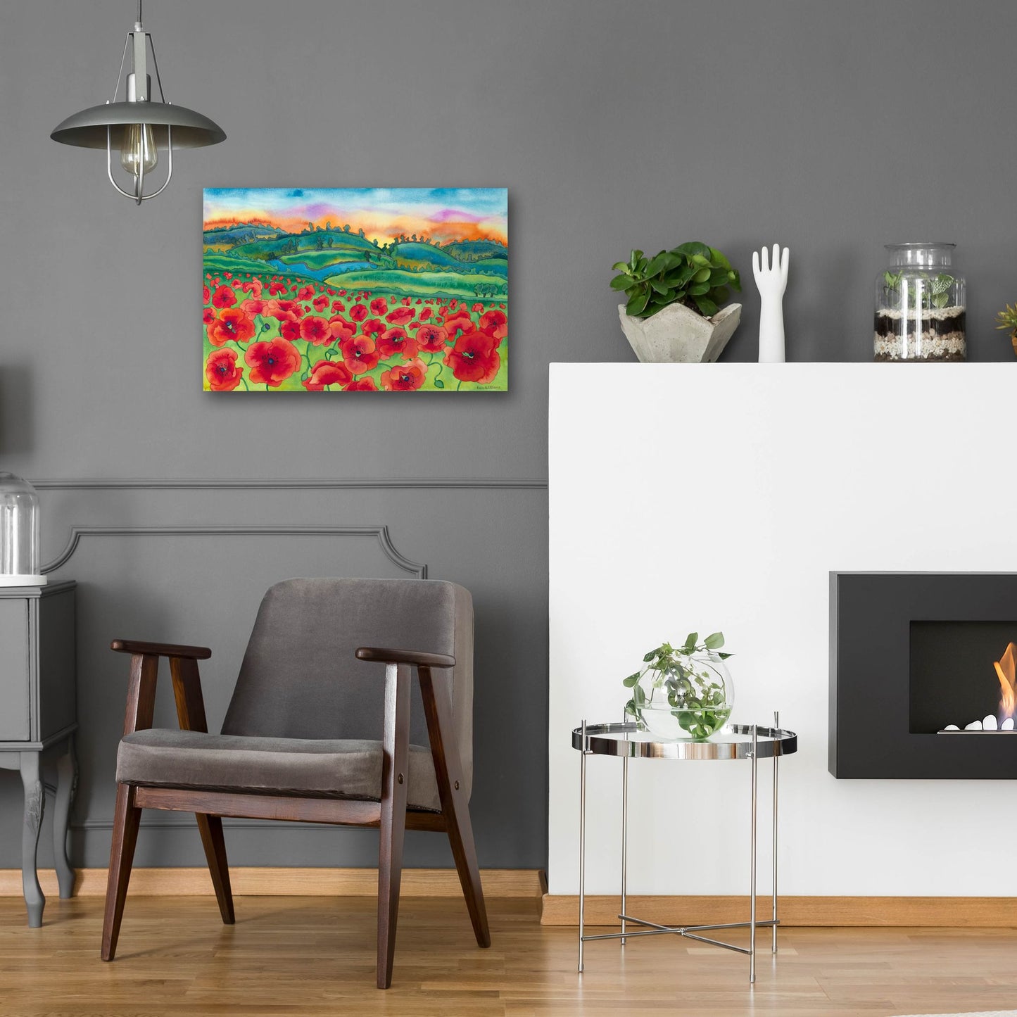 Epic Art 'Magical Poppy Field' by Carissa Luminess, Acrylic Glass Wall Art,24x16