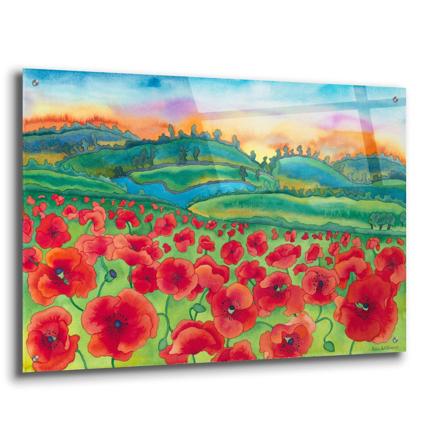 Epic Art 'Magical Poppy Field' by Carissa Luminess, Acrylic Glass Wall Art,36x24