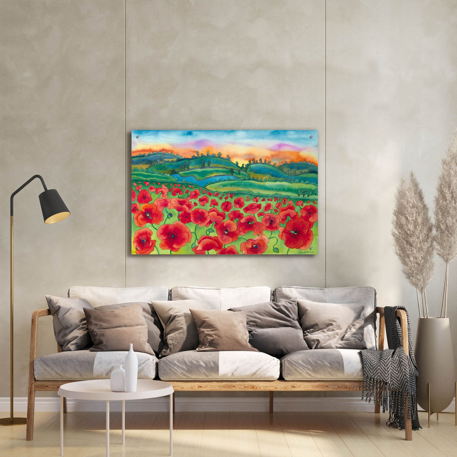 Epic Art 'Magical Poppy Field' by Carissa Luminess, Acrylic Glass Wall Art,36x24